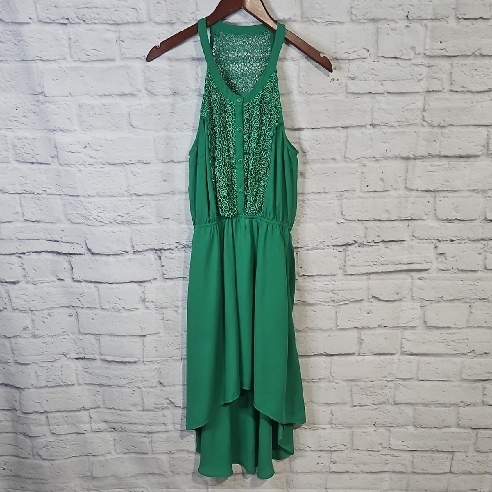 Miami Green Lace High Low Dress